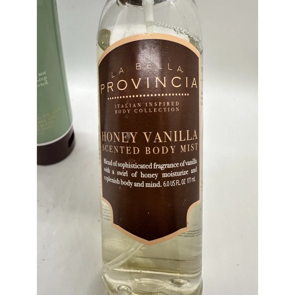 La Bella‎ Provincia Honey Vanilla Body Lotion Shower Gel Mist Set 6 oz